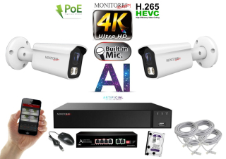 MS 4K IP 2 kamerový set so switchom 8 Mpix WTube (6378K2B) 